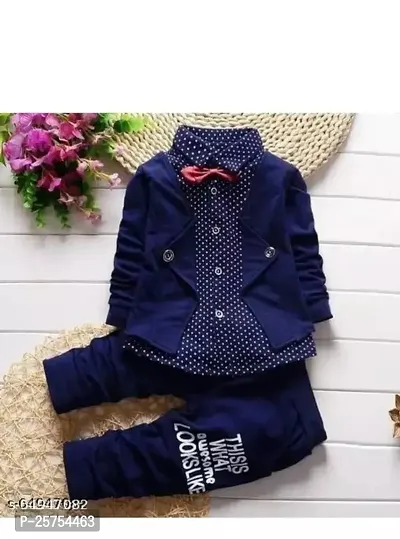 Stylish Multicoloured Cotton Clothing Set For Boys-thumb0