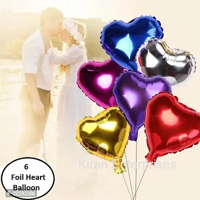 6 pcs Heart Shape Multicolor Balloon