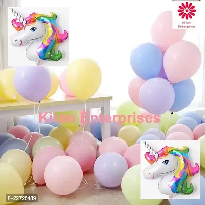 50 pcs Pastel Color Balloon + 2 pcs Unicorn Foil Balloon