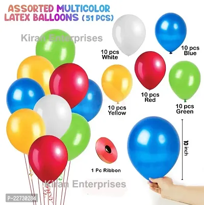 50 pcs Metallic Balloon ( Red, White ) + 5 pcs Smile Balloon ( Yellow )