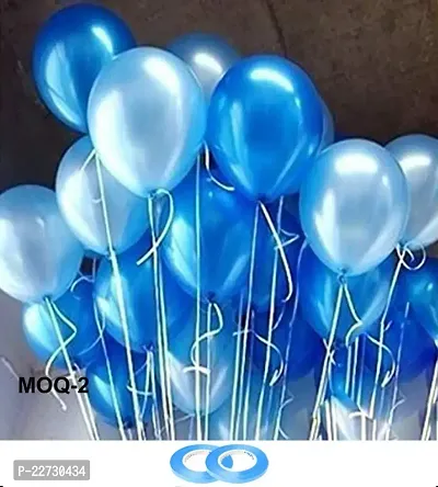 50 pcs Metallic Balloon ( Blue, Sky Blue ) + 2 Ribbon-thumb0