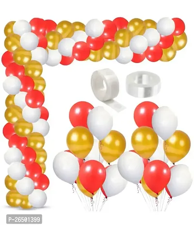50 pcs Metallic Balloon ( Red, White, Gold  ) +1 Balloon Arch + 1 Glue Dot