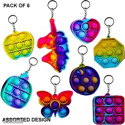 Pop It Pop Keychain - Return Gifts for Birthday Party for Kids | Pop it Keychain Fidget Toys for Kids | Stress Relief Bubble Key Ring for Kids and Adults | Pop it Key ring