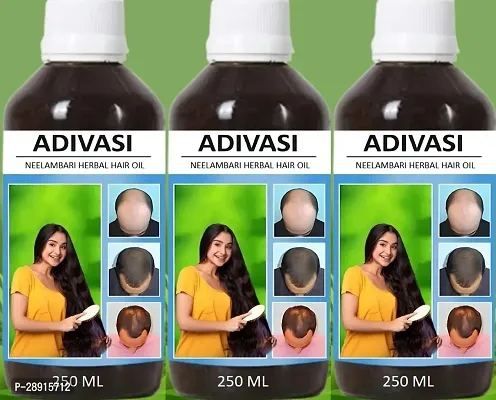 Classic Adivasi Hand Made Ayurvdic Hair Oil New Yellow 250Ml Pack Of 3 Hair Oil 750 Ml Pack Of 3