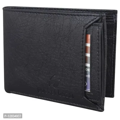 Pocket Bazar Men Purses || Casual || Artificial || Leather Wallet || 7 Card Slots || Wallet for Men (Black-01)