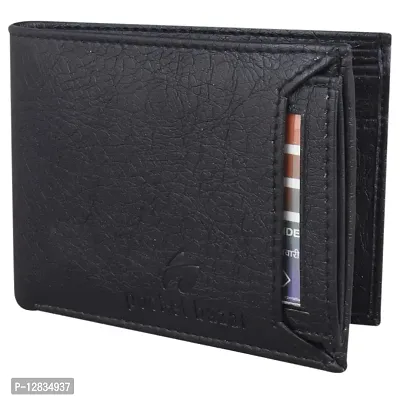 Pocket Bazar Men Purses || Casual || Artificial || Leather Wallet || 7 Card Slots || Wallet for Men (Black-01)-thumb0