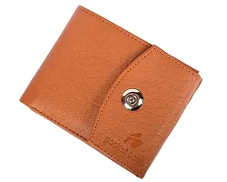 Pocket Bazar Men Casual Artificial Leather Wallet (Tan)-thumb3