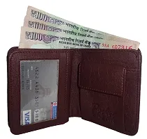 Pocket bazar Leather Wallet Men || Leather Wallet for Boys || Card Holder || 6 Card Slots || Purses || Money Wallet || Multicolor (Brown-02)-thumb3