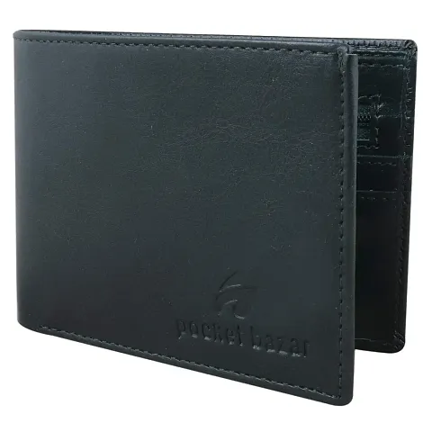 pocket bazar Men's Wallet Green Artificial Leather Wallet Multi Card Slots (10 Card Slots)