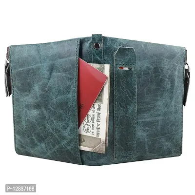Pocket Bazar Men Casual Artificial Leather Wallet (Green)-thumb3