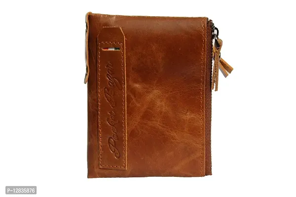 Pocket Bazar Men Casual Artificial Leather Wallet (Tan)-thumb0