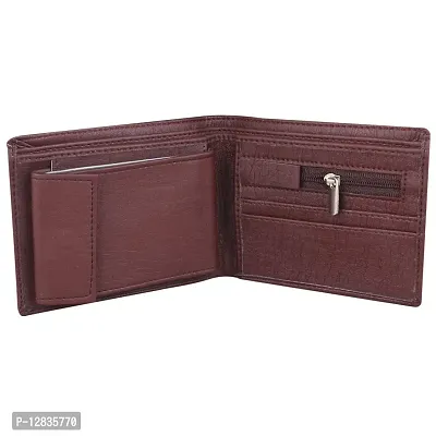 Pocket Bazar Men Casual Artificial Leather Wallet (Brown)-thumb3