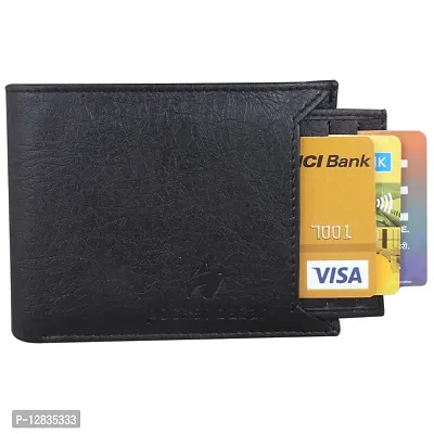 pocket bazar Men's Wallet Black Artificial Leather Wallet ATM (7 Card Slots)-thumb4