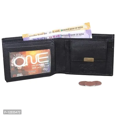 Pocket Bazar Men Casual Artificial Leather Wallet (Black)-thumb2