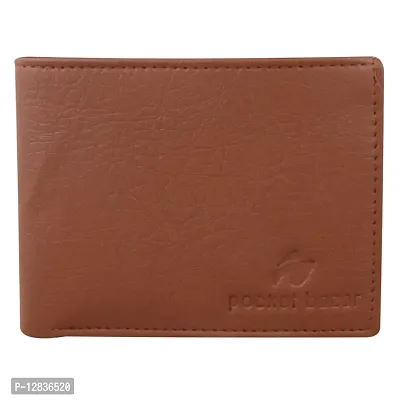 Pocket Bazar Men Casual Artificial Leather Wallet (Tan)-thumb0