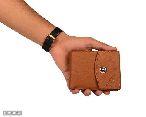 Pocket Bazar Men Casual Artificial Leather Wallet (Tan)-thumb5