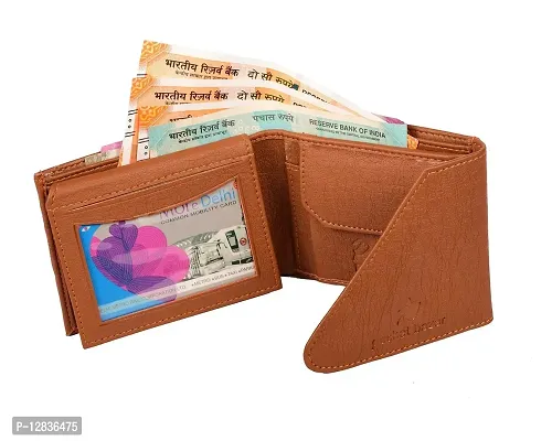 Pocket Bazar Men's wallet || Tan color || Leather Wallet for Men || multicard slots || 1 Coin Pocket || Hidden Compartment-thumb5