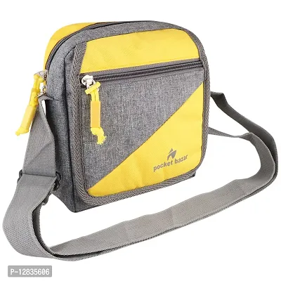 pocket bazar Sling Cross Body Travel Office Business Messenger One Side Shoulder Bag for Men Women (Yellow)-thumb5