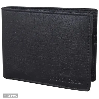 pocket bazar Men's Wallet || Artificial || Leather Wallet || Multicolor || 10 Card Slots (Black-02)