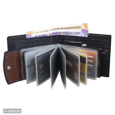 Pocket Bazar Men Casual Artificial Leather Wallet (Black)-thumb3