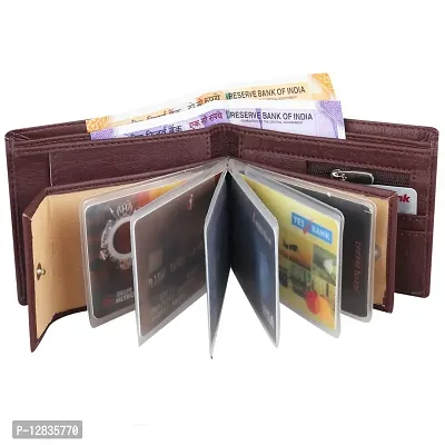 Pocket Bazar Men Casual Artificial Leather Wallet (Brown)-thumb2