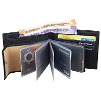 pocket bazar Men's Wallet Black Artificial Leather Money Clip (10 Card Slots)-thumb1