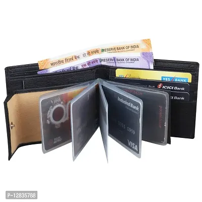 pocket bazar Men's Wallet Black Artificial Leather Money Clip (10 Card Slots)-thumb2