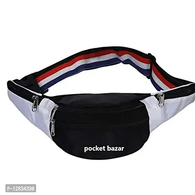 Pocket Bazar Waist & Chest Bag (White and Black)-thumb0