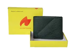 pocket bazar Men's Wallet Green Artificial Leather Wallet (5 Card Slots)-thumb4