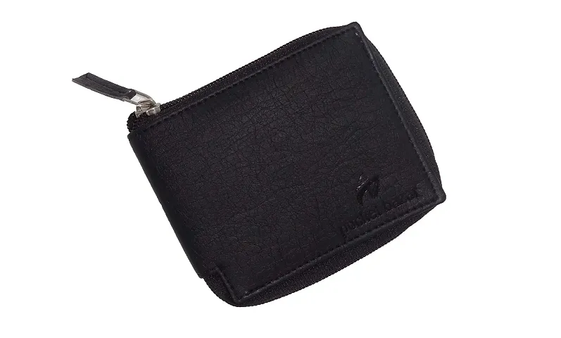 pocket bazar Men's wallet Black color Artificial leather