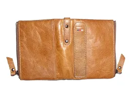 pocket bazar Men Tan Genuine Leather Wallet (8 Card Slots)-thumb4