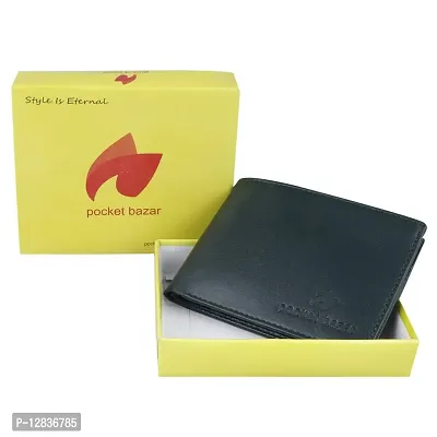 pocket bazar Men's Wallet Green Artificial Leather Wallet Multi Card Slots (10 Card Slots)-thumb3