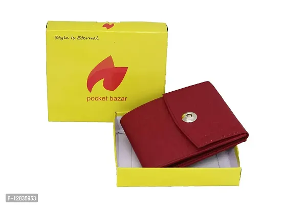 Pocket Bazar Men Casual Leather Genuine PU Wallet (Maroon)-thumb3