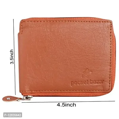 pocket bazar Men's Wallet Multi-Color Color Artificial Leather Wallet Multi Card Slot (3 Card Slot) (Tan)-thumb2