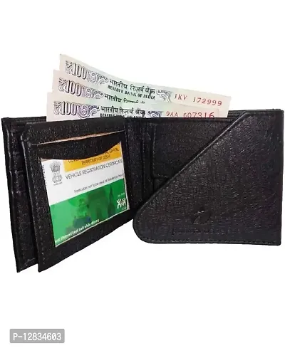 pocket bazar Men Casual Black Artificial Leather Wallet (5 Card Slots)-thumb2