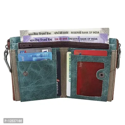 Pocket Bazar Men Casual Artificial Leather Wallet (Green)-thumb2