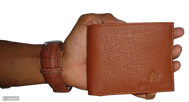 Pocket Bazar Men's wallet || Tan color || Leather Wallet for Men || multicard slots || 1 Coin Pocket || Hidden Compartment-thumb3