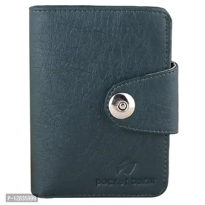 pocket bazar Men's Wallet Green Artificial Leather Wallet (10 Card Slots)