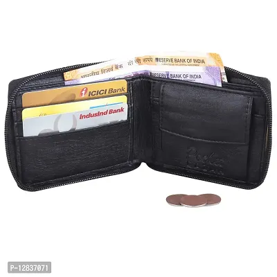Pocket Bazar Men Casual Artificial Leather Wallet (Black)-thumb2