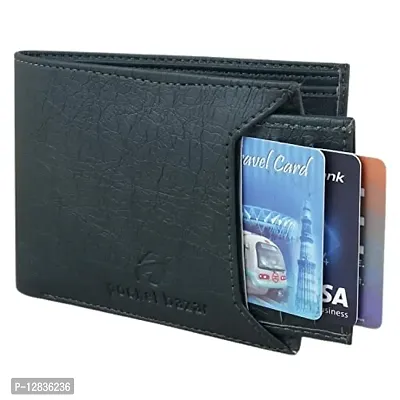 Pocket Bazar Men Purses || Casual || Artificial || Leather Wallet || 7 Card Slots || Wallet for Men (Green)