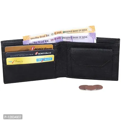 Pocket Bazar Men Purses || Casual || Artificial || Leather Wallet || 7 Card Slots || Wallet for Men (Black-01)-thumb3