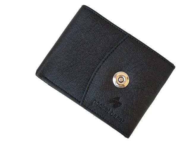 Pocket Bazar Men Casual Artificial Leather Wallet (Black)