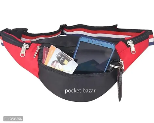 Pocket Bazar Waist  Chest Bag (Black  Red) Sporty Look-thumb4