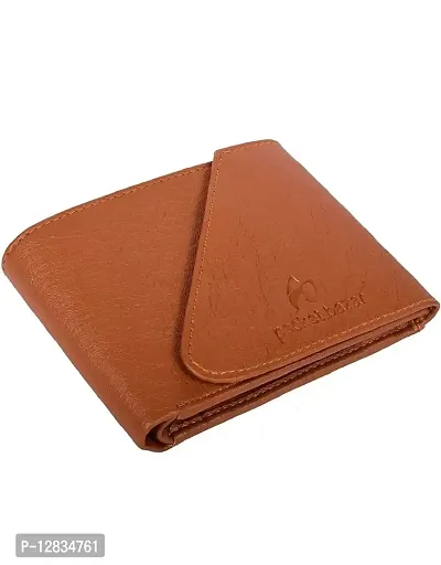 Pocket Bazar Men Purses || Casual || Artificial || Leather Wallet || 7 Card Slots || Wallet for Men (Tan)