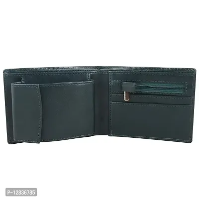 pocket bazar Men's Wallet Green Artificial Leather Wallet Multi Card Slots (10 Card Slots)-thumb2