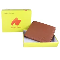 Pocket Bazar Men Casual Artificial Leather Wallet (Tan)-thumb4