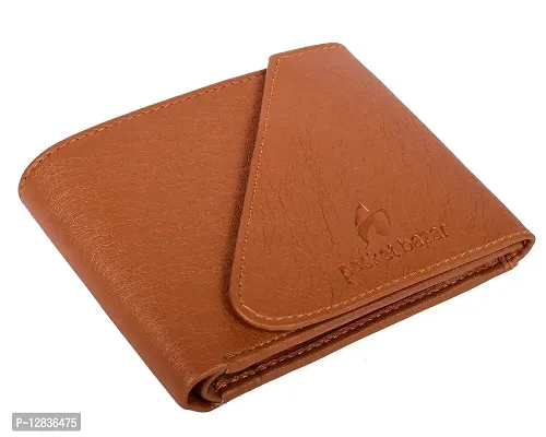 Pocket Bazar Men's wallet || Tan color || Leather Wallet for Men || multicard slots || 1 Coin Pocket || Hidden Compartment-thumb3