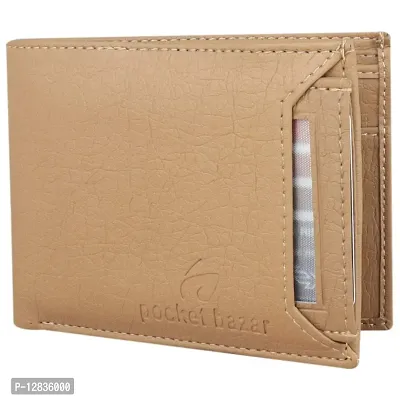 pocket bazar Men Purses || Casual || Artificial || Leather Wallet || 7 Card Slots || Wallet for Men (Beige-03)