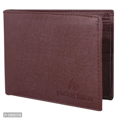 Pocket Bazar Men Casual Artificial Leather Wallet (Brown)