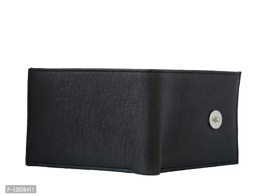 Pocket Bazar Men Casual Artificial Leather Wallet (Black)-thumb4